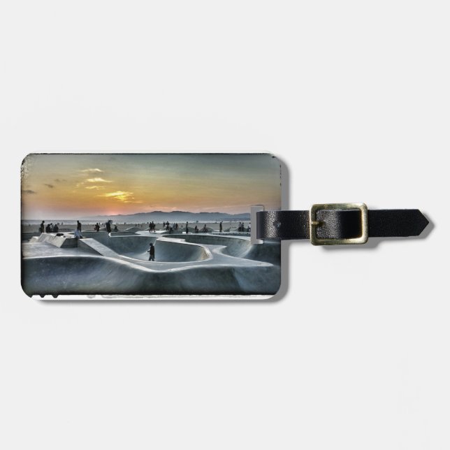 Skateboard Park Sunset Luggage Tag (Front Horizontal)