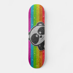 Skateboard Parties scintillant arc-en-ciel Sparkly Noir Panda