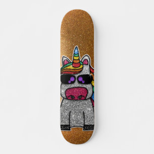Skateboard Parties scintillant arc-en-ciel Unicorn étincelant