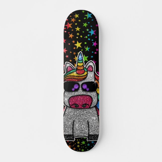 Skateboard Parties scintillant arc-en-ciel Unicorn Stars Spar (Devant)