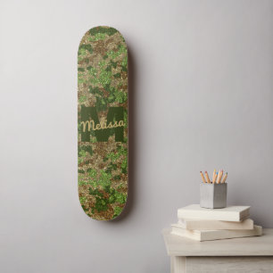Skateboard Parties scintillant Camouflage Brown vert Camo Nom
