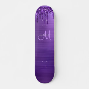 Skateboard Parties scintillant de goutte pourpre de fille Nom