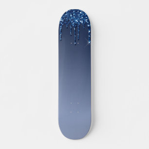 Skateboard Parties scintillant de séchage bleu