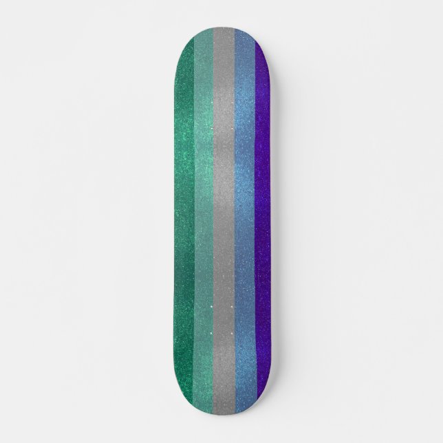 Skateboard Parties scintillant Drapeau Hommes Gay Pride Éclat (Devant)
