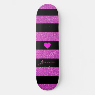 Skateboard Parties scintillant fille mignonne rose noir rayur