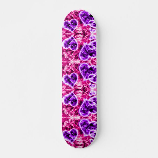 Skateboard Parties scintillant Hearts Cruiser Custom Pro Long (Devant)