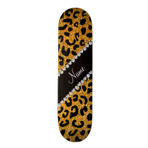 Skateboard parties scintillant jaune de nom personnalisé - im
