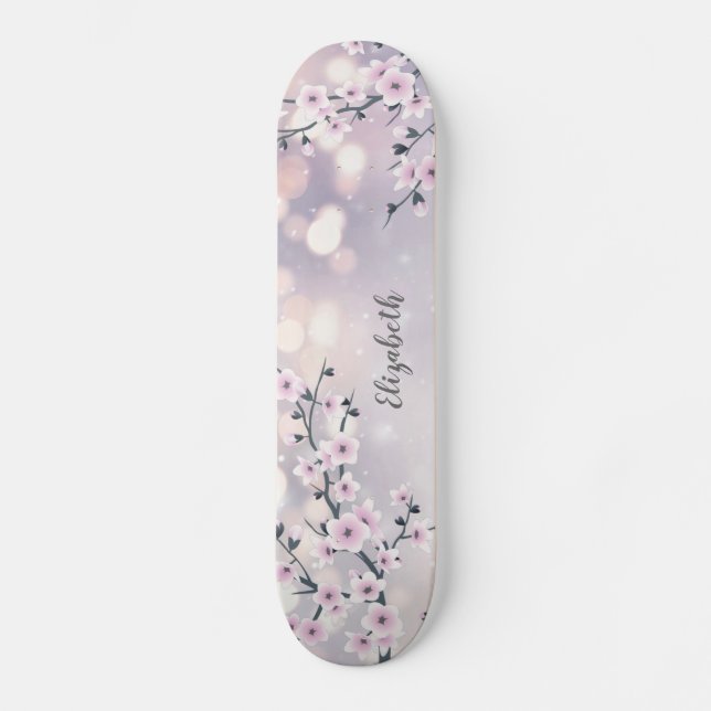 Skateboard Parties scintillant Mauve en fleurs de cerisier ro (Recto)