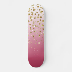 Skateboard Parties scintillant moderne en or de fille confett