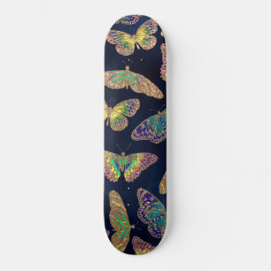 Skateboard Parties scintillant Motif d'aquarelle marine