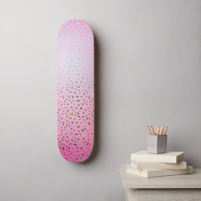 Skateboard Parties scintillant rose Cheetah Imprimer (Art mural)