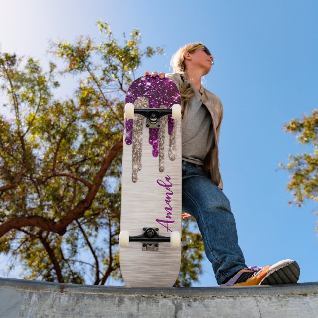 Skateboard Parties scintillant rose rouge mignonne moderne Dr (Extérieur 1)