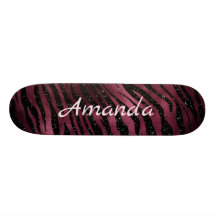 Parties scintillant Zebra Black & Burgundy personn