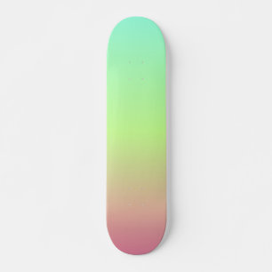 Skateboard pastel aqua green, rose gradient colors blur
