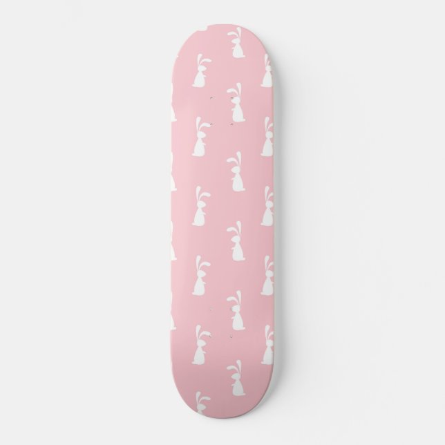 Skateboard Pastel Couleur Bunny Motif rose Arrière - plan ani (Recto)