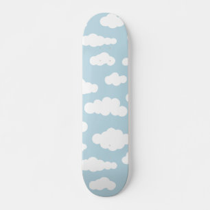 Skateboard Pastel Nuages Bébé Esthétique Bleu Et Blanc