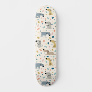 Skateboard Pastel Terrazzo Funny Mignonne Chien Motif