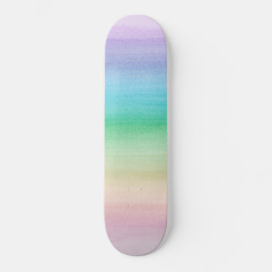 Skateboard Pastel Unicorn Rainbow Watercolor Dream #1