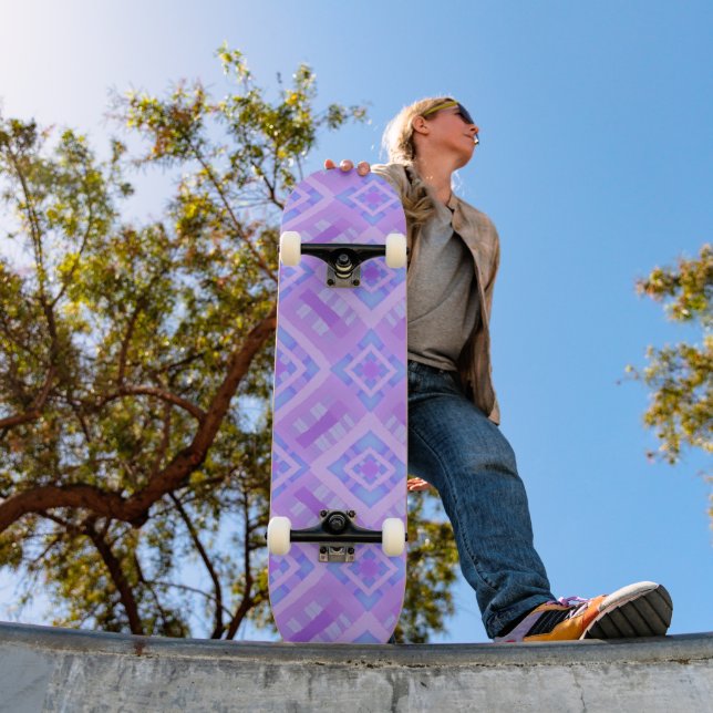 Skateboard Patchwork de contrôle de diamant - Lilac Blue 1 (Extérieur 1)