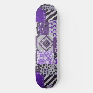 Skateboard Patchwork violet Plate-forme