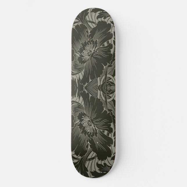 Skateboard Patinage à fleurs noires (Recto)