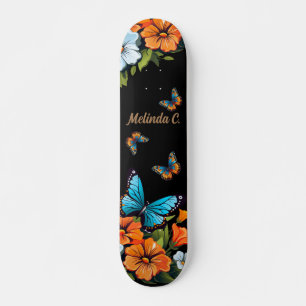 Skateboard Patinage à papillon floral cool