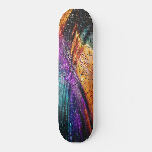 Skateboard Patinage Abstrait coloré (Recto)
