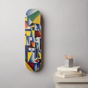 Skateboard Patinage Abstrait Portrait Cubiste
