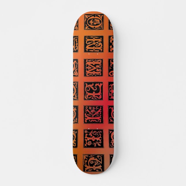 Skateboard Patinage alphabétique du 16e siècle (Devant)
