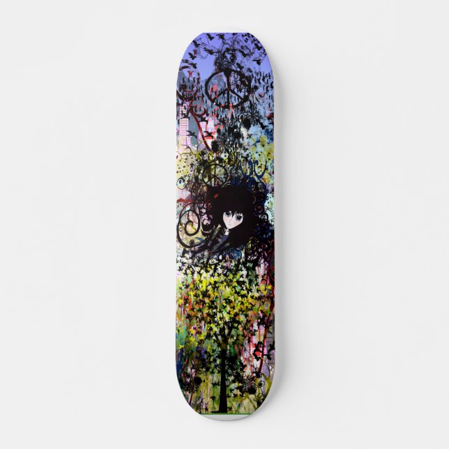 Skateboard Patinage Anime Grungé City (Devant)