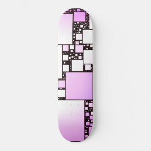 Skateboard Patinage Carré rose et blanc