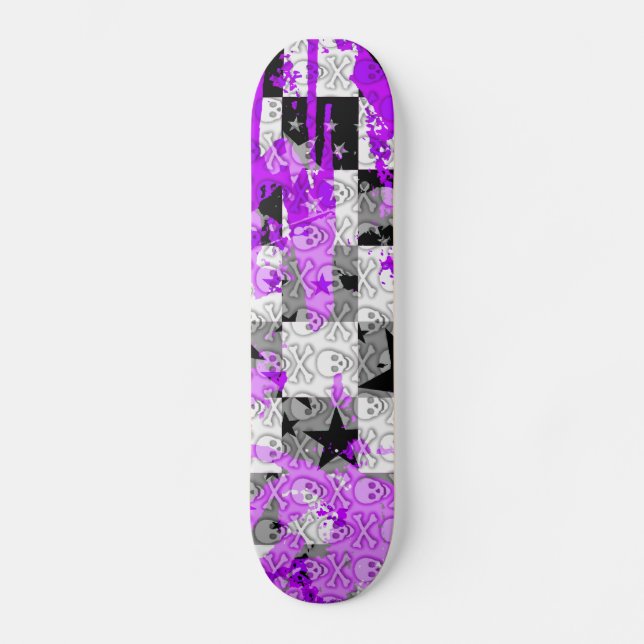 Skateboard Patinage crâne de l'étoile de contrôle pourpre (Recto)