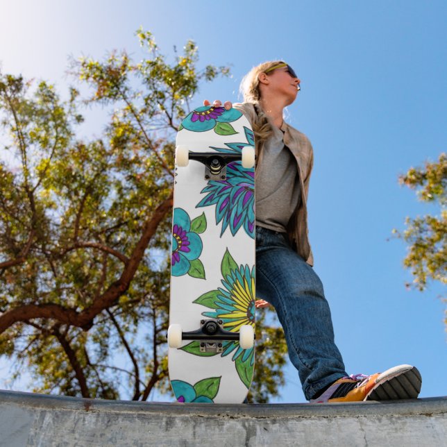 Skateboard Patinage d'alimentation des fleurs (Extérieur 1)