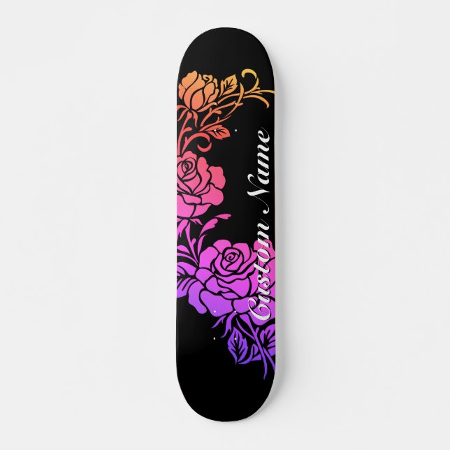 Skateboard Patinage de conception de fleurs (Devant)