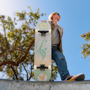 Skateboard Patinage de fille monogramme avec papillon