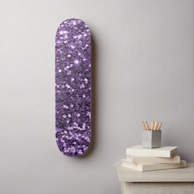 Skateboard Patinage de Parties scintillant violettes (Art mural)