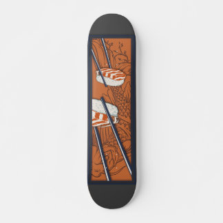Skateboard Patinage de poissons Samurai Sushi Japon