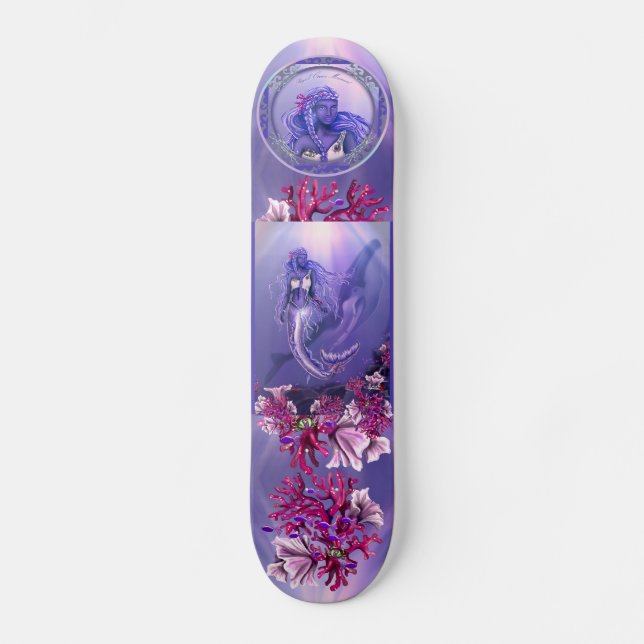 Skateboard Patinage de sirène d'océan violet (Recto)