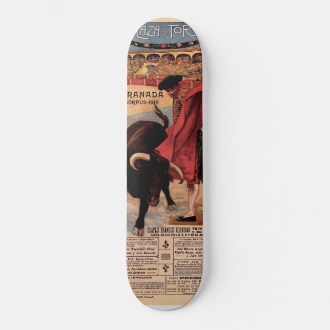 Skateboard Patinage de tauromachie vintage (Recto)