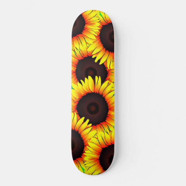 Skateboard Patinage d'été sur les tournesols (Recto)