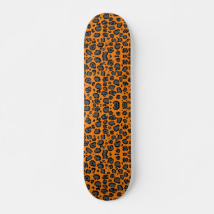 Skateboard Patinage Empreinte de léopard noir