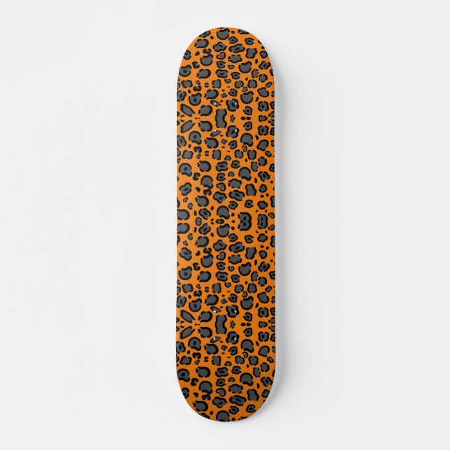 Skateboard Patinage Empreinte de léopard noir (Devant)
