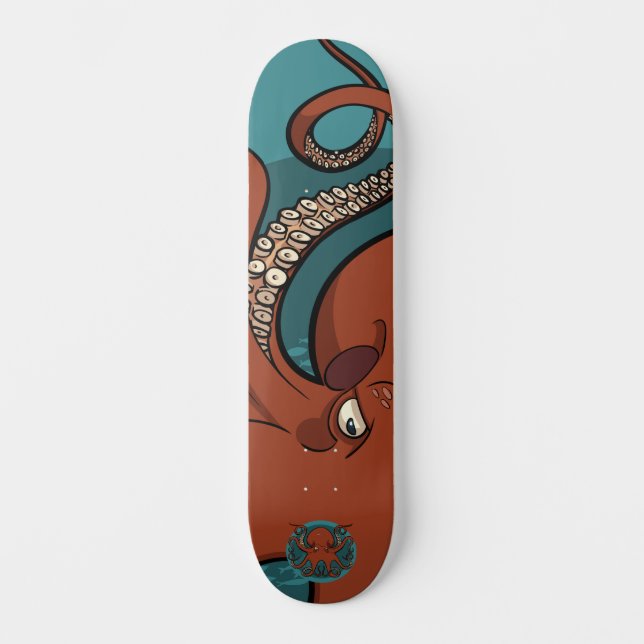 Skateboard Patinage en cartons rouge Fierce Carrelage Octopus (Recto)