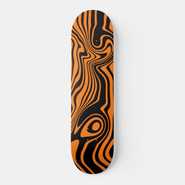 Skateboard Patinage en couleurs noir et orange (Recto)