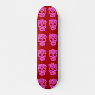 Skateboard Patinage en croix rouge et rose