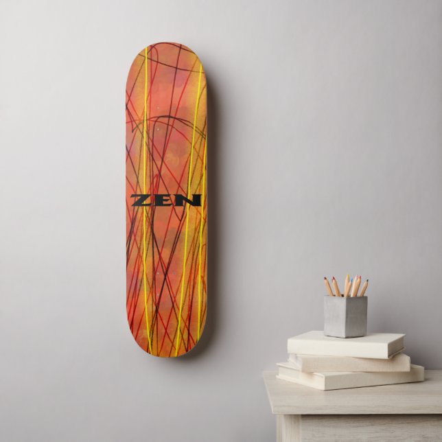 Skateboard Patinage en fil noir zen (Art mural)