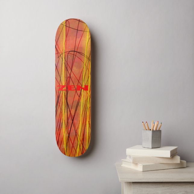 Skateboard Patinage en fil rouge zen (Art mural)