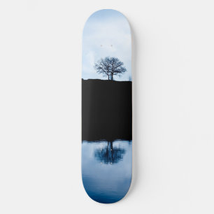 Skateboard Patinage en miroir bleu