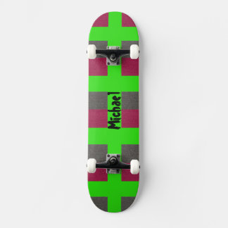 Skateboard Patinage en néon vert Preppy Simulé Red Grey