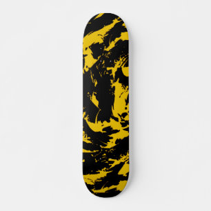 Skateboard Patinage en plâtre noir et jaune